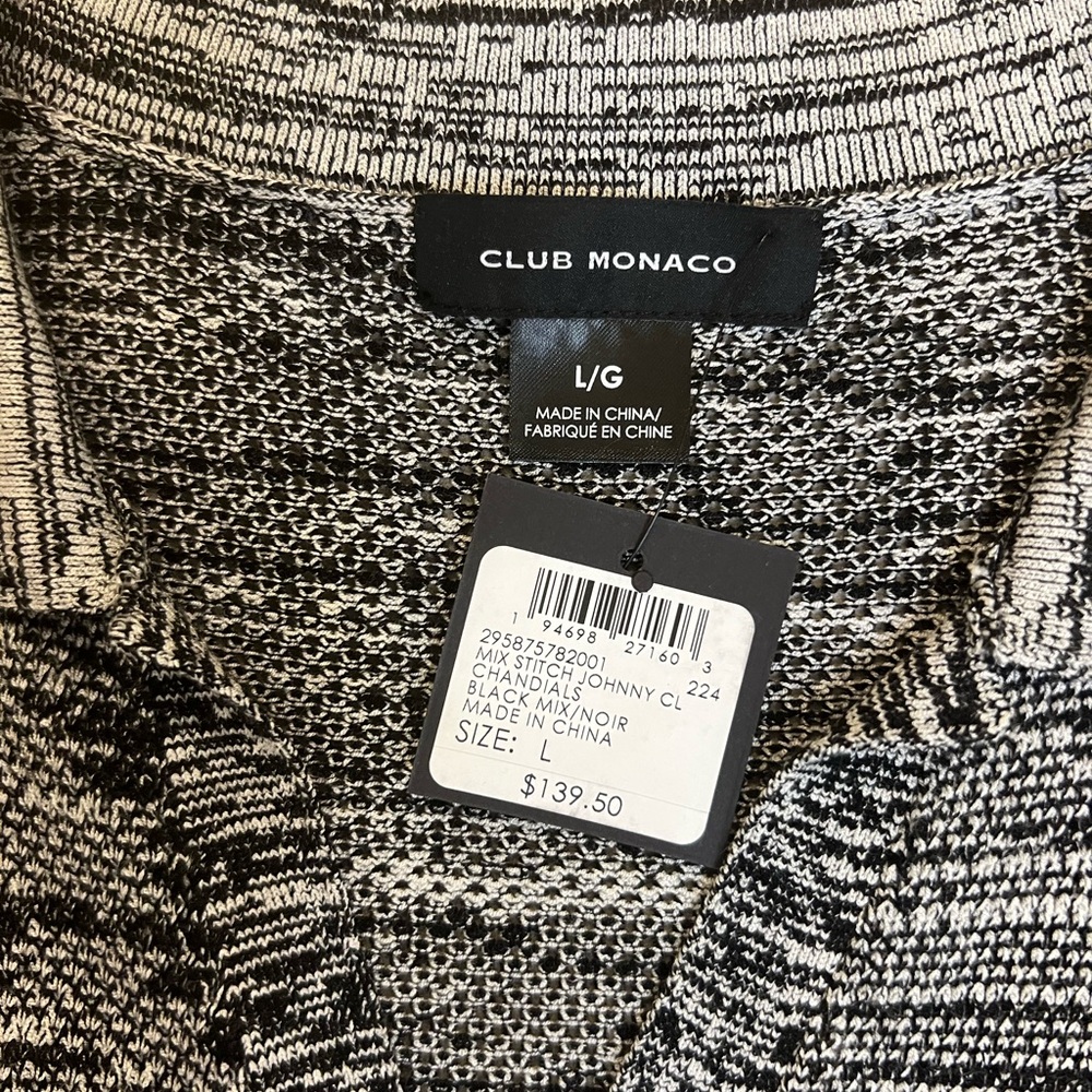 Club Monaco black/grey/white Knit Top never worn!